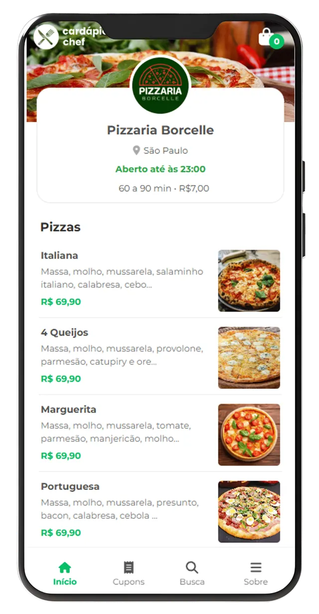 Painéis do Cardápio Chef